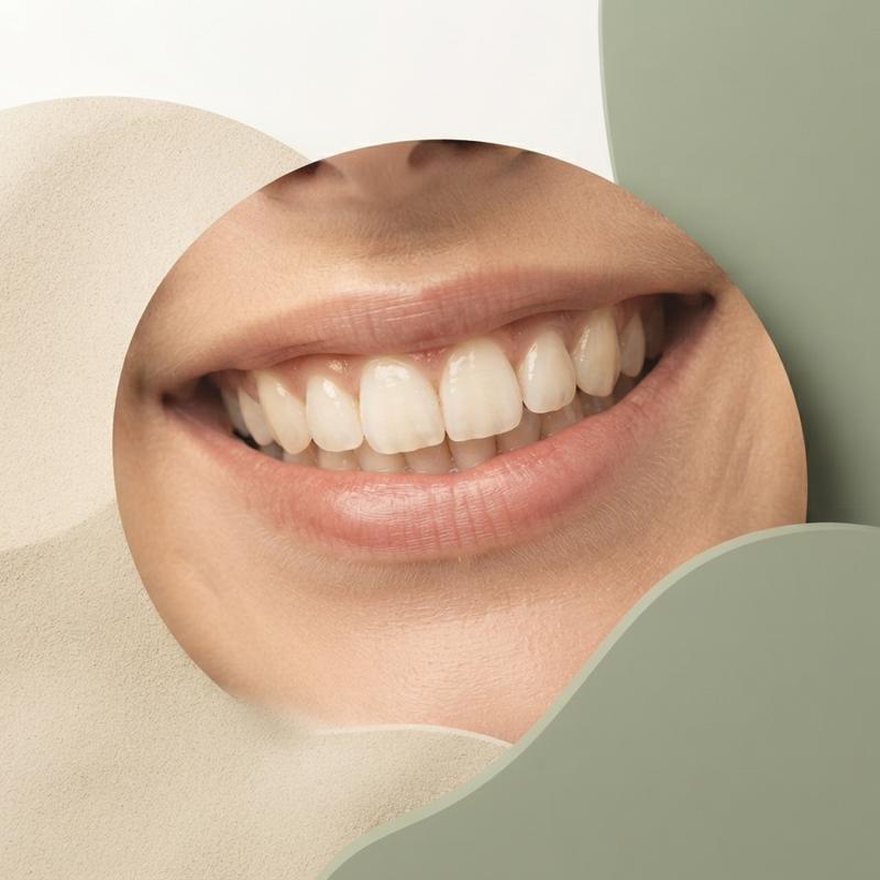 Mulher sorrindo com dentes alinhados e saudáveis